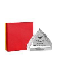 Usine personnalisé montagne forme K9 cristal trophée affaires Souvenir cadeau trophée d'honneur