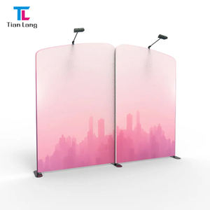 Foldable <b>Backdrop</b> 3d Pop up 10*8 ft Fabric Tension <b>Backdrop</b> Media Curved Back Wall <b>Stand</b> for Event - Product Image 6