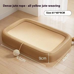Écologique Surdimensionné Chat Litière Corde <span class=keywords><strong>De</strong></span> <span class=keywords><strong>Chanvre</strong></span> Chat Lit Grattoir Solide Rectangle En Peluche Chat Scratch Board Pet Toy Fashion Style - Product Image 6