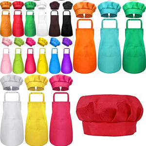 Ensemble tablier et <span class=keywords><strong>toque</strong></span> <span class=keywords><strong>de</strong></span> <span class=keywords><strong>chef</strong></span> pour enfants en polyester, imprimé personnalisé, tablier <span class=keywords><strong>de</strong></span> cuisine pour enfants, tablier <span class=keywords><strong>de</strong></span> pâtisserie avec bretelles réglables - Product Image 1