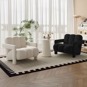 <strong>Vintage</strong> Modern Style Single Armrest Armchair for Home Living Room Leisure <strong>Chair</strong> with Fabric Backrest Panel <strong>Wood</strong> - Product Image 6