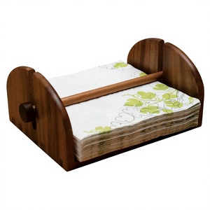 AZ ENTERPRISES Modern Wood <b>Tissue</b> Box & Napkin <b>Holder</b> Free Standing for Home <b>Kitchen</b> Restaurant Use - Product Image 6