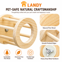 Jouet rotatif en bois naturel pour lapins, chinchillas et petits animaux – Distributeur de foin interactif avec roue tournante pour cage
