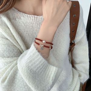 Bracelet en argent Sterling S925 avec perles d'agate rouge, breloque porte-bonheur pour femmes, bijoux porte-bonheur de Style chinois, cadeau - Product Image 3