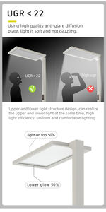 Lampes sur pied LED modernes en gros avec <span class=keywords><strong>variateur</strong></span> tactile, en aluminium, CRI 80 élevé, kit d'éclairage pour bureau et salle de conférence - Product Image 4