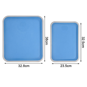 HomeDeli Ensemble de planches à découper en plastique, 2 pièces, grandes et petites, rectangulaires, qualité alimentaire PP TPR, antidérapantes, lavables au lave-vaisselle - Product Image 4