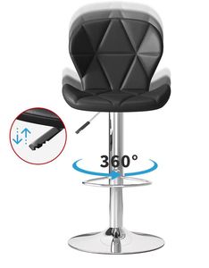 Tabourets de bar de hauteur comptoir, pivotants, colorés, en <span class=keywords><strong>cuir</strong></span> rembourré, tabourets de bar modernes - Product Image 4