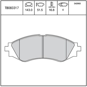 9640 5129 Terbon Auto <strong>Brake</strong> System Parts Front Axle Ceramic <strong>Brake</strong> <strong>Pad</strong> GDB3171 - Product Image 2
