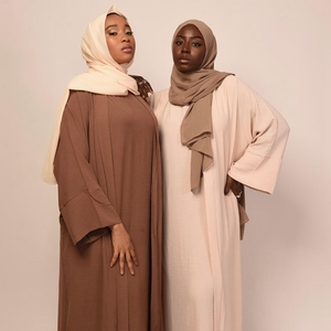 Vert Avocat Couleur Slip Robe Manteau Ensemble <span class=keywords><strong>Abaya</strong></span> Femmes Robe Musulmane Turquie - Product Image 2