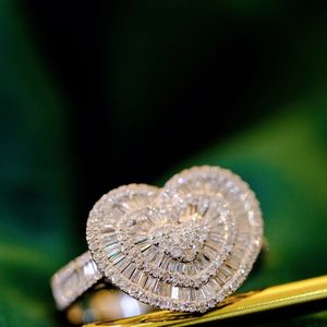 Anillo de Diamantes de Oro Real de 18K Xinfly de 0.95ct con Forma de Corazón, Joyería Fina para Mujer, Regalo de Moda para Compromiso, Boda y Fiesta - Product Image 5