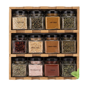 Organizzatore per <span class=keywords><strong>Spezie</strong></span> in Bambù a 4 Ripiani, Portaspezie da Cucina con 16 Barattoli, Organizzatore in <span class=keywords><strong>Legno</strong></span> per Condimenti da Bancone - Product Image 4