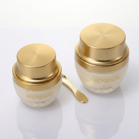 Pot en verre givré de luxe 30ml/50ml/30g/50g, emballage cosmétique personnalisé avec couvercles dorés pour sérum et soins de la peau