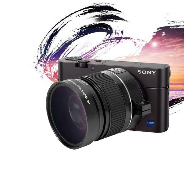 External Camera Mount 16MM Wide Angle 15X Macro Lens Set for SONY DSC-RX100M3/M4/M5
