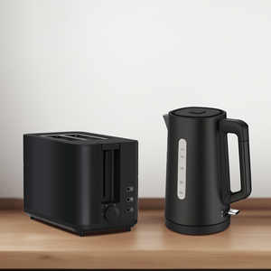Bouilloires électriques 1,7 L noires, bouilloire à eau moderne en métal sans fil pour hôtels - Product Image 2