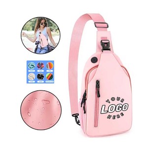Custom Waterproof Nylon <b>pink</b> Messenger Sling Daily Carry Fashion Simple Shoulder Outdoor Chest <b>Crossbody</b> <b>Bag</b> for Women - Product Image 1