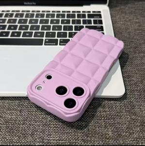 Coque de téléphone à motif quadrillé, finition mate effet peau, pour iPhone 17 16 15 14 13 12 11 Pro Max, protection premium anti-chute - Product Image 3