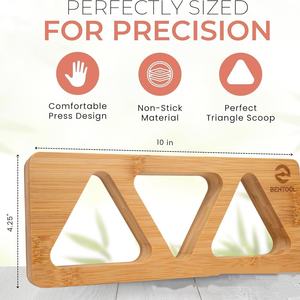 Molde japonés de madera para <span class=keywords><strong>Sushi</strong></span>, triángulo amor, cocina DIY, rollo de arroz y verduras, herramienta de fabricación Bento, marco de molde de madera maciza - Product Image 4