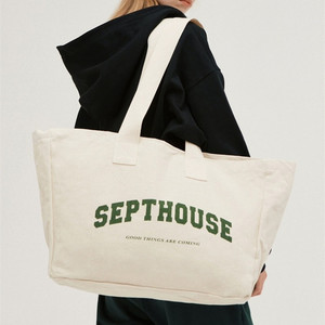 Sac fourre-tout en toile de coton noir surdimensionné, écologique, personnalisé avec logo, pour courses, plage ou cadeaux - Product Image 4