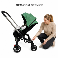 Poussette de voyage convertible 3-en-1 pliable en alliage d'aluminium pour bébé de 0 à 3 ans, capacité de charge de 20 kg