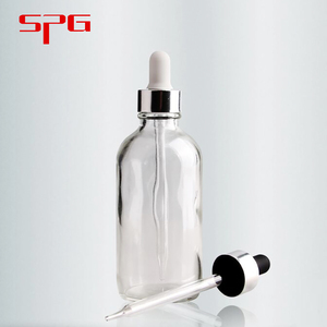 Rõ ràng hổ phách 4 oz 1 oz <span class=keywords><strong>2oz</strong></span> 4 oz Boston chai tròn với ống nhỏ giọt cho tinh dầu thủy tinh - Product Image 5