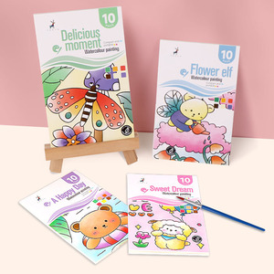 Libro de acuarela de bolsillo para niños con explosivos al por mayor juego de libro de acuarela de bolsillo mágico de viaje con pintura y pincel - Product Image 3