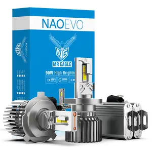 NAO自動照明システム180W30000lmヘッドライトラムH1H4 H11 90059006車用ヘッドライトH13CanbusH7電球