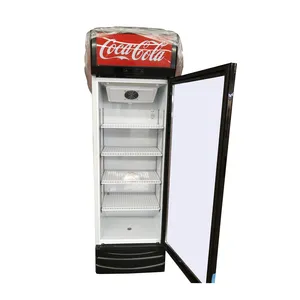 Refrigerador solar con ventana de vidrio curvo, congelador superior, congelador