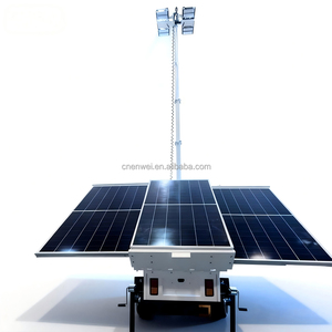 Tour <span class=keywords><strong>d</strong></span>'éclairage <span class=keywords><strong>solaire</strong></span> mobile portable avec trois panneaux solaires de 400W pour les travaux nocturnes - Product Image 4