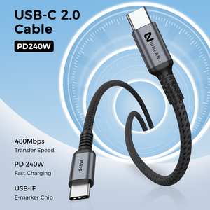 Uniean Nhà Máy Bán Buôn 2M 3M PD240W 100W Cáp Dữ Liệu USB 2.0 C Cáp Loại C USB Nhanh Chóng Sạc Cáp Cho Iphone Để <span class=keywords><strong>Android</strong></span> - Product Image 2