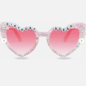 女性のためのファッションパーティーハート型サングラス豪華なメガネ誕生日ウェディング独身花嫁パールハート型サングラス - Product Image 5