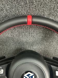 Para Volkswagen VW Polo MK <span class=keywords><strong>Golf</strong></span> 5 6 7 7,5 6R R Passat CC Gti Gte <span class=keywords><strong>volante</strong></span> de fondo plano de cuero completo - Product Image 6