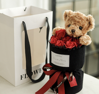 Décoration d'intérieur 2026, fleurs artificielles de qualité OEM, roses, bouquet de roses en savon pour la Saint-Valentin