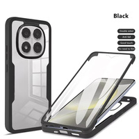 Coque de téléphone complète à 360 degrés pour Iphone 16 Pro Max 15 Plus 14 13 Pro Clear Tpu + acrylique + protecteur d'écran avant pour animaux de compagnie