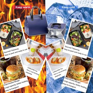 Термосумка для доставки еды на вынос с индивидуальным дизайном, изолированная сумка-холодильник для еды на вынос, сумка-тоут для доставки и покупок - Product Image 3