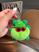 Schattig nep rex konijnenbont pluizig monster pluche sleutelhanger harige elf pop tas charme met benen & schoentjes Kawaii pom pom sleutelhanger