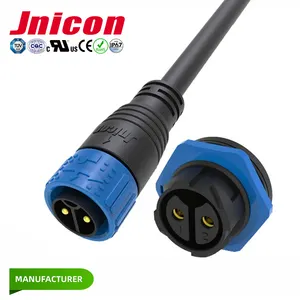 Ip67 2 Pin 50a Mannelijke Connector & 2-polige Stopcontact Waterdichte Elektrische Paneel Mount Draad Connectoren M25 Soldeer Of Schroef Terminal