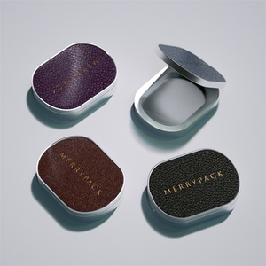 Magnetic Metal <b>Compact</b> Perfume Case Container Metal Solid Perfume Case Balm Container - Product Image 4