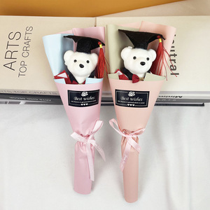 Ramo <span class=keywords><strong>de</strong></span> Muñecos <span class=keywords><strong>de</strong></span> Graduación para <span class=keywords><strong>Doctor</strong></span> y Licenciado, con Girasol y <span class=keywords><strong>Rosa</strong></span> <span class=keywords><strong>de</strong></span> Tallo Único, Oso <span class=keywords><strong>de</strong></span> Dibujos Animados, Regalo para el Día del Maestro - Product Image 3