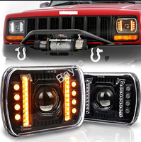 Hi/Lo Led Carré 7x6 Phares DOT Approuver 5x7 Phare Led 5x7 Phare Led Blanc et Ambre Halo Remplace pour H6054 H5054