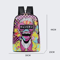 Sac à dos pour ordinateur portable unisexe en PVC avec impression intégrale personnalisée de qualité, fermeture éclair, 20-36L, style graffiti, pour étudiants