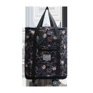 Expandable Travel <b>Backpack</b> <b>Large</b> Capacity Wheeled Carry On Bag With Adjustable Strap For Leisure Travel Floral Pattern Unisex - Product Image 3