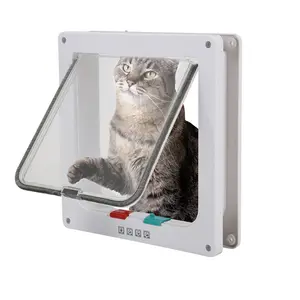 Puerta de seguridad con solapa para perros, gatos y gatitos, Kit de puerta de seguridad para cachorros y gatos, en 2 colores, cierre de 4 vías, S/M/L