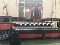 Routeur CNC multi-têtes 1325 robuste de conception spéciale pour la fabrication de meubles avec pompe à engrenages NC Studio PLC pour la découpe du bois