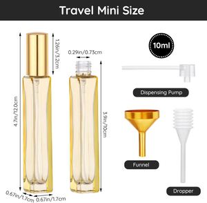 New Design 3ml-10ml <b>Spray</b> Glass <b>Perfume</b> <b>Bottle</b> Atomizer Gold Transparent Square Portable Refillable Screw Cap - Product Image 3