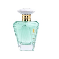 Flacon de parfum en verre à col serti de 100 ml, flacon vide à facettes avec pompe dorée et capuchon diamant