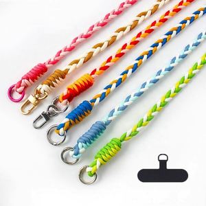 Cordon de téléphone tressé coloré personnalisé avec patchs et sangles, lanière pour téléphone portable - Product Image 5