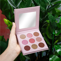 Palette de fards à paupières 9 couleurs 26 mm, faible MOQ, marque privée, logo personnalisé, végane, sans cruauté, OEM ODM
