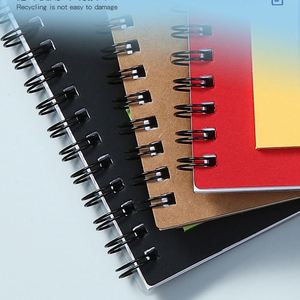 JW1779 School Stationary Portable <b>Sticky</b> <b>Notes</b> Page Marker Colored Index Tabs Kraft Paper Cover Notepad Spiral Notebook With Pen - Product Image 3