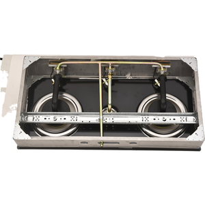 Table de cuisson à gaz double brûleur en verre noir avec allumage électronique et commande par bouton pour usage domestique et hôtelier - Product Image 3