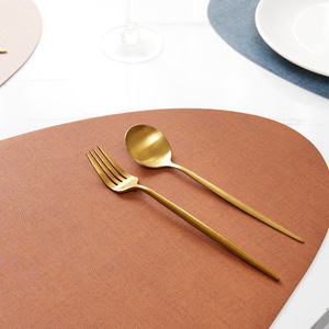 Square Fabric Texture Double-Sided Two-Color Leather Placemat <b>Waterproof</b> Oil-proof Heat Insulation Home Use Tea <b>Mat</b> Bowl <b>Mat</b> - Product Image 3